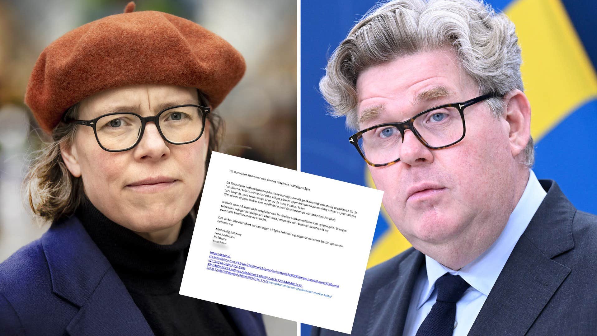 Lena Anderssons mejl till ministern om mordet på da Costa