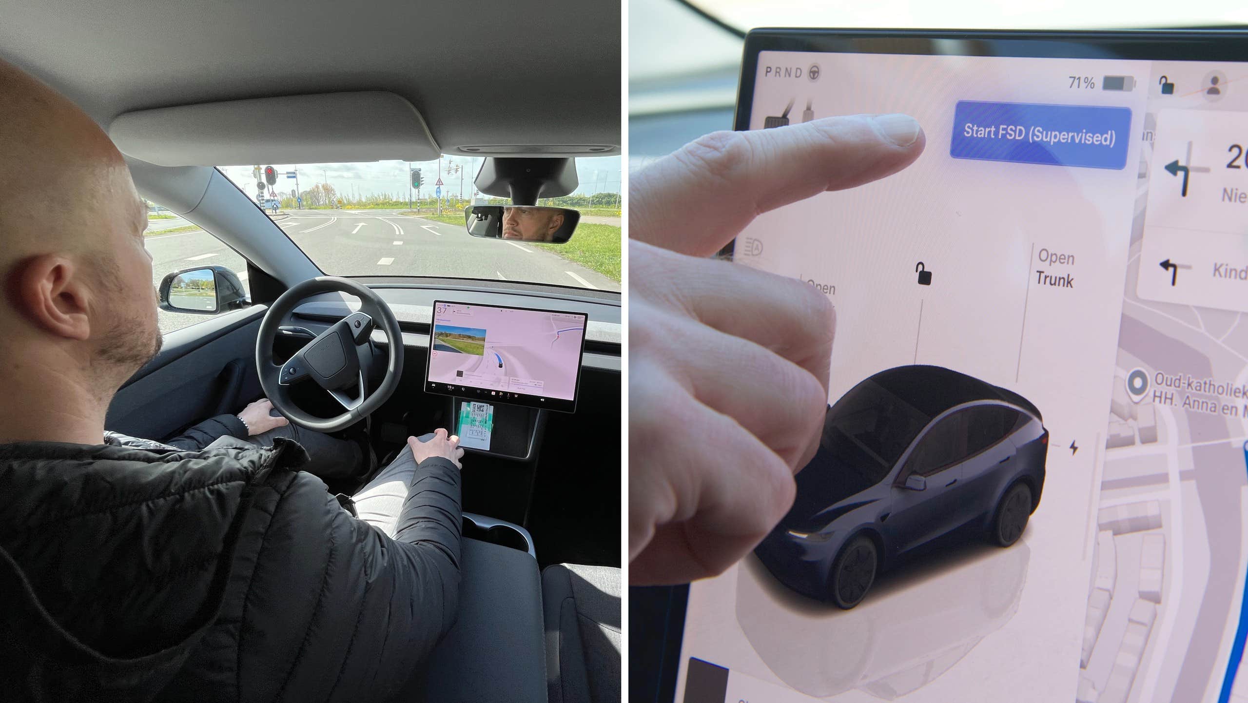 Unikt test: Vi kliver ut framför Teslas självkörande bil