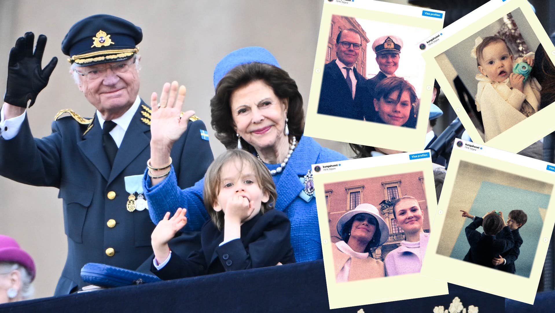 Barnbarnens egna bilder från kungens 80-årsdag