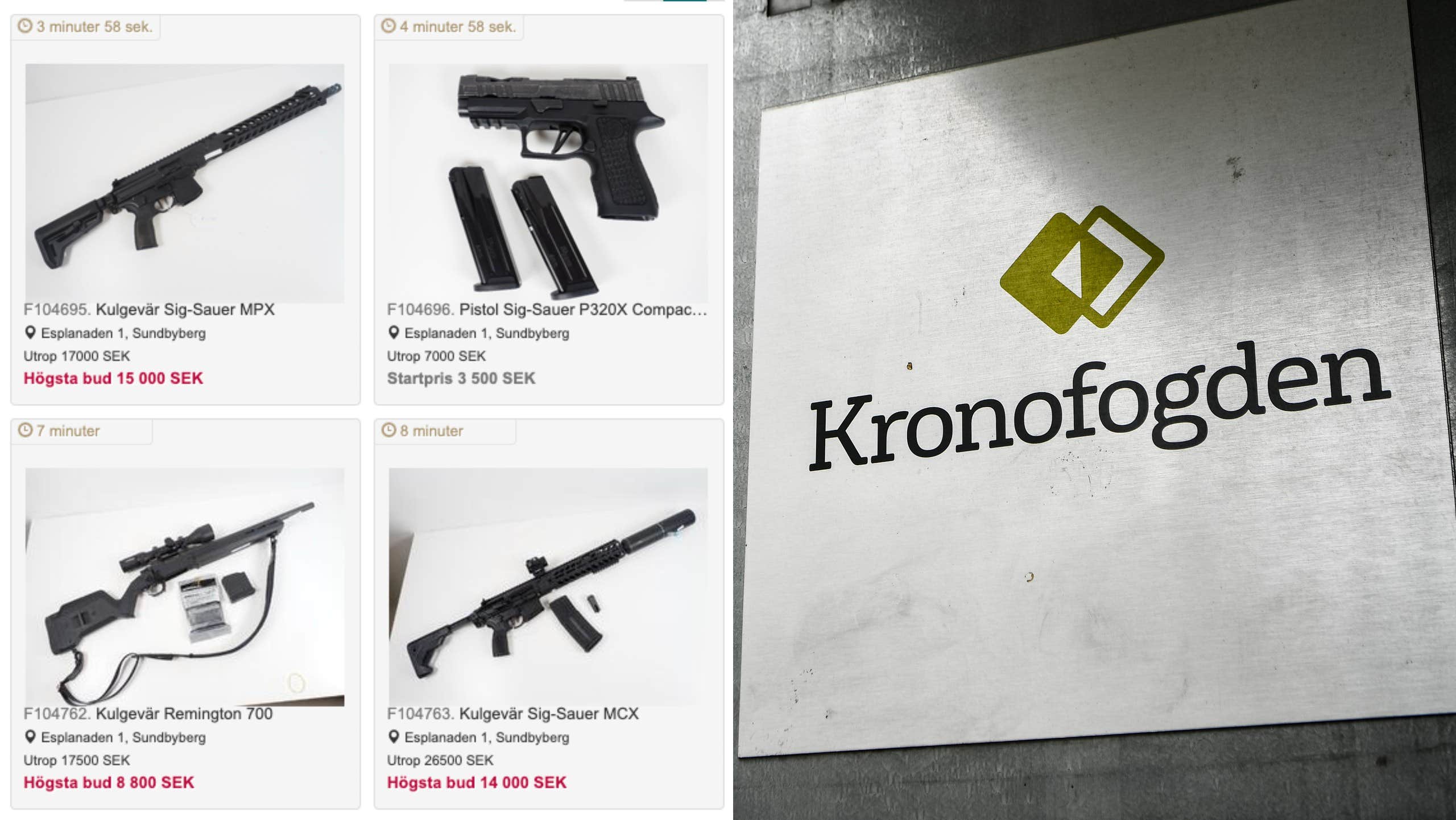 Stor vapensamling såld av Kronofogden