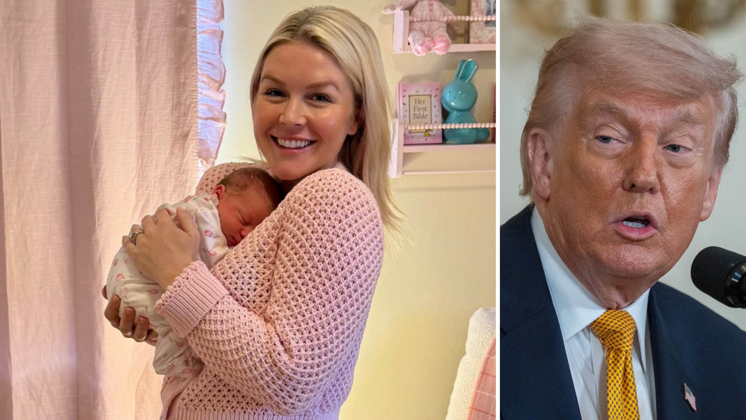 Trumps pressekreterare Karoline Leavitt har fått barn