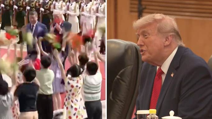 Bilderna uppmärksammas – stal showen från Trump och Xi Jingping