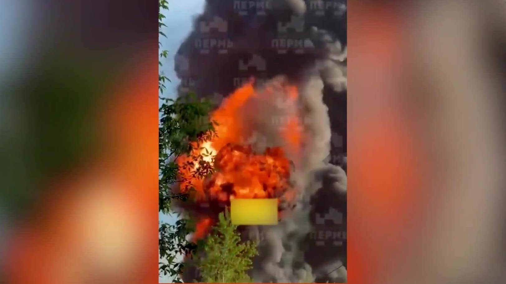 Massiv brand i Ryssland