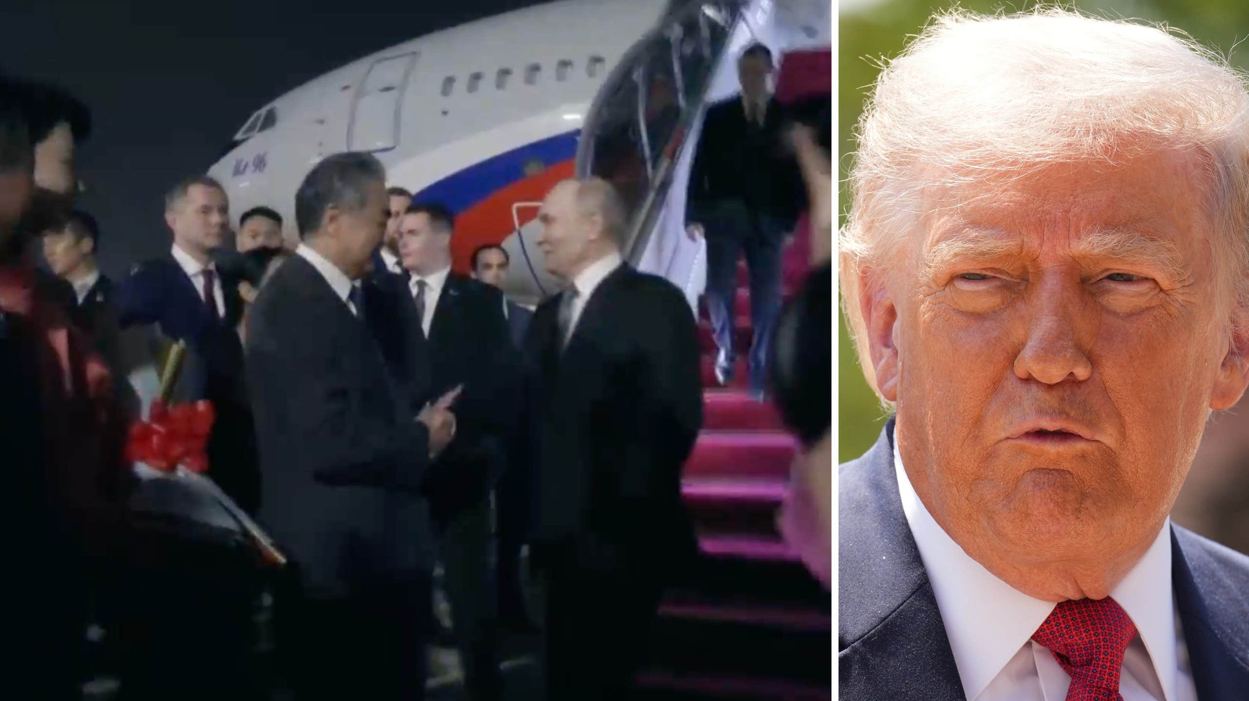 Xi markerar mot Putin på flygplatsen