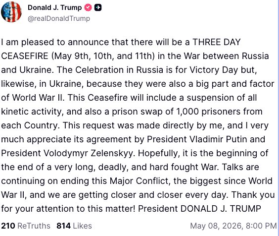 Trump: Tre dagars vapenvila i Ukrainakriget | Expressen